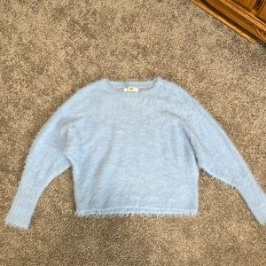 Soft and fuzzy blue sweatshirt
